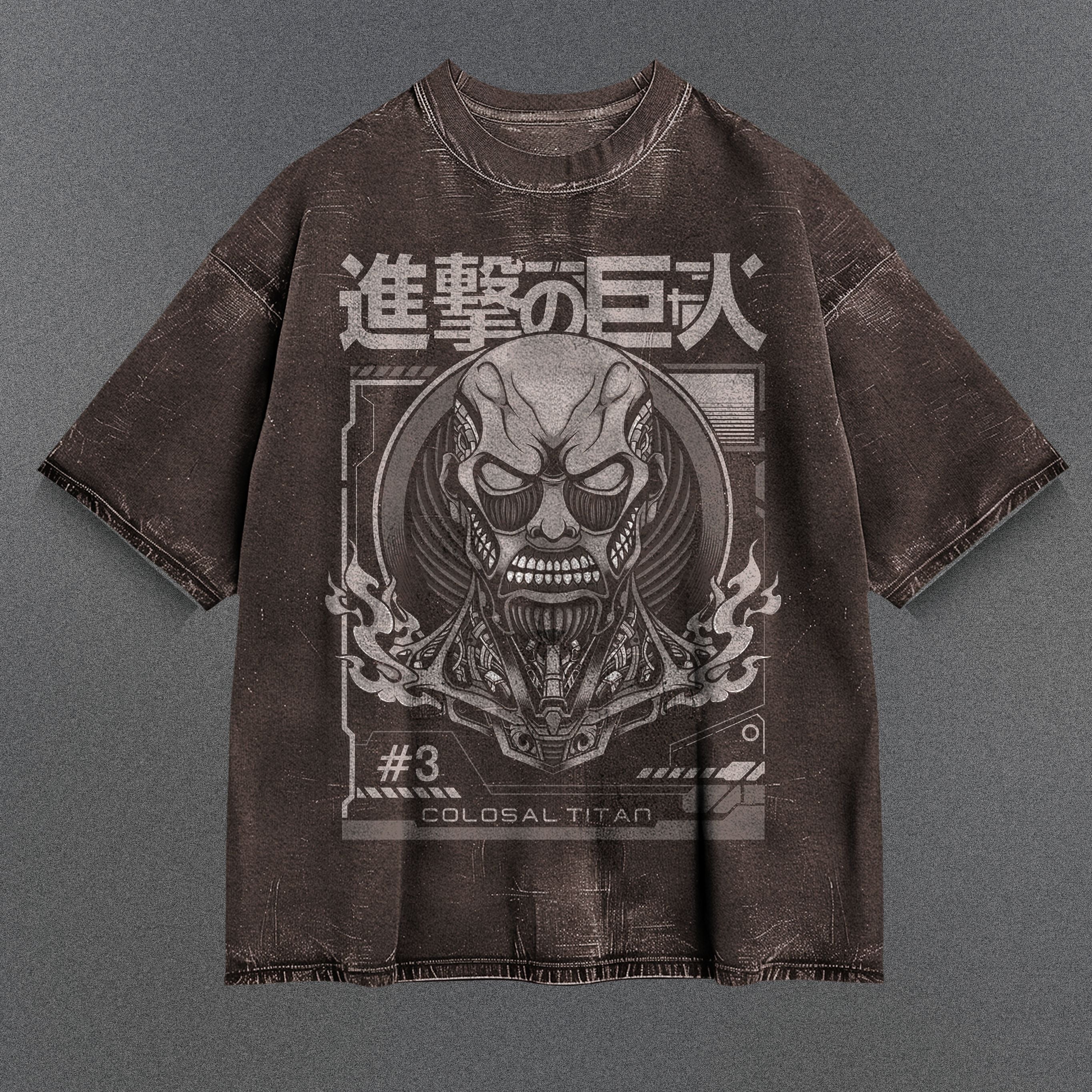 Attack on Titan Effortless Brown Washed T-Shirt