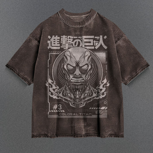 Attack on Titan Effortless Brown Washed T-Shirt