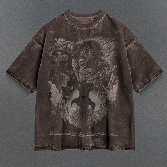 Attack on Titan Comfy Brown Washed T-Shirt