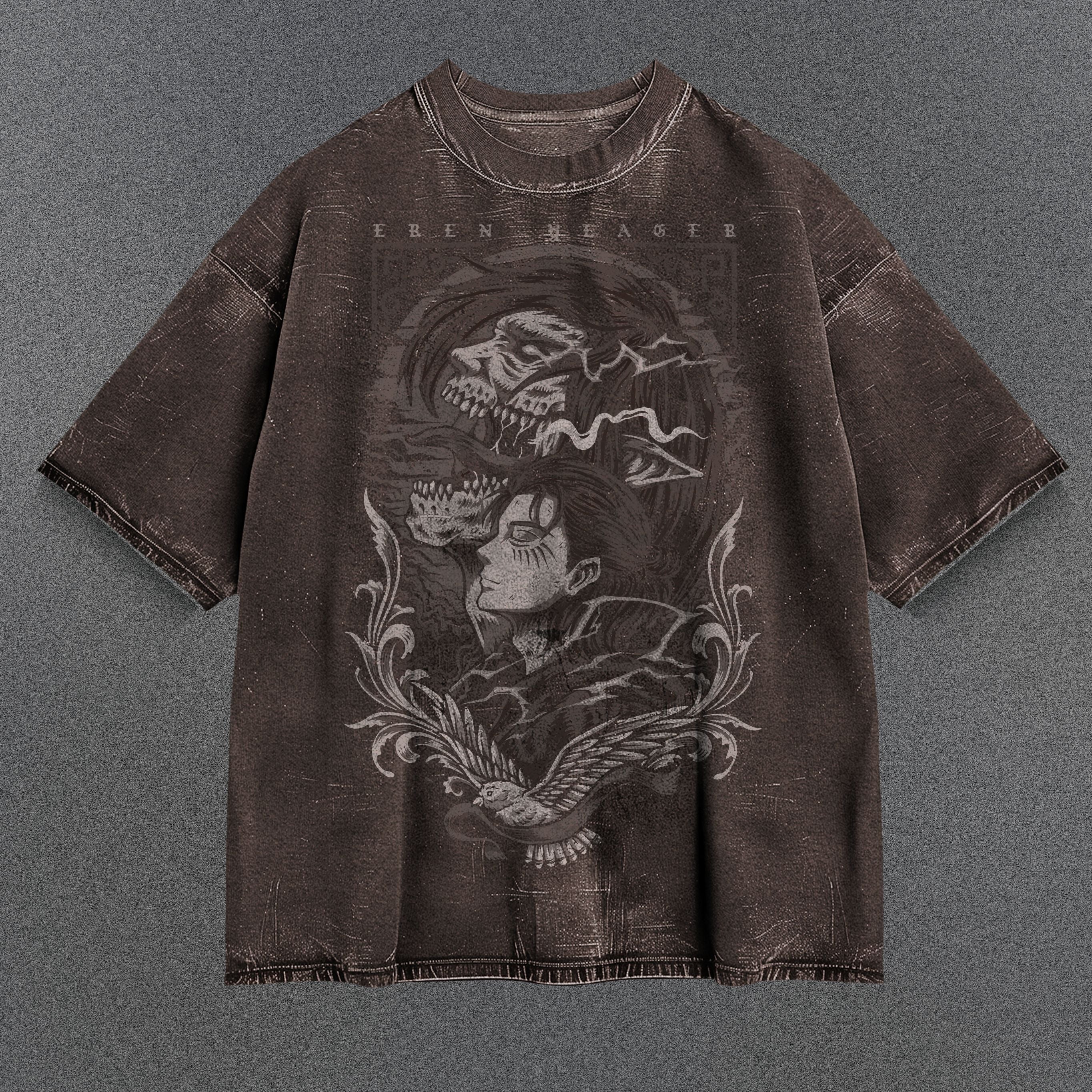 Attack on Titan Flattering Brown Washed T-Shirt