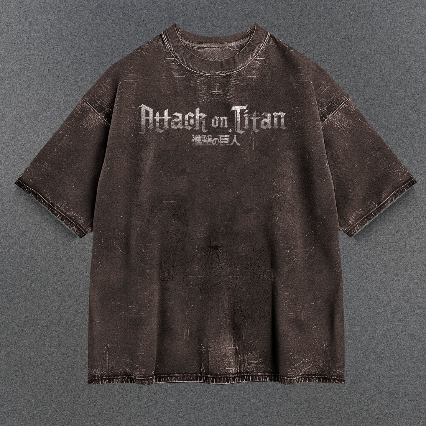 Attack on Titan Unfitted Brown Washed T-Shirt