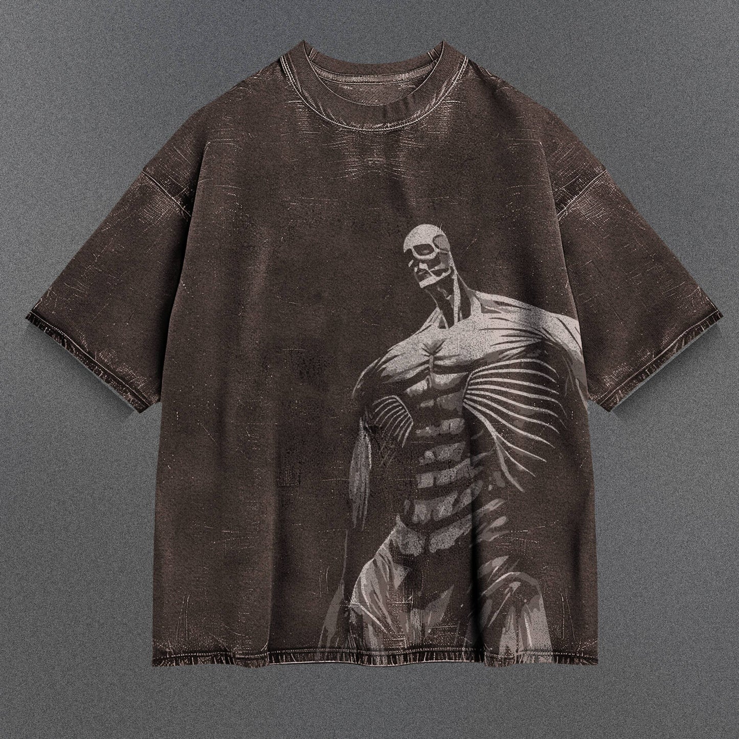 Attack on Titan Silky Brown Washed T-Shirt