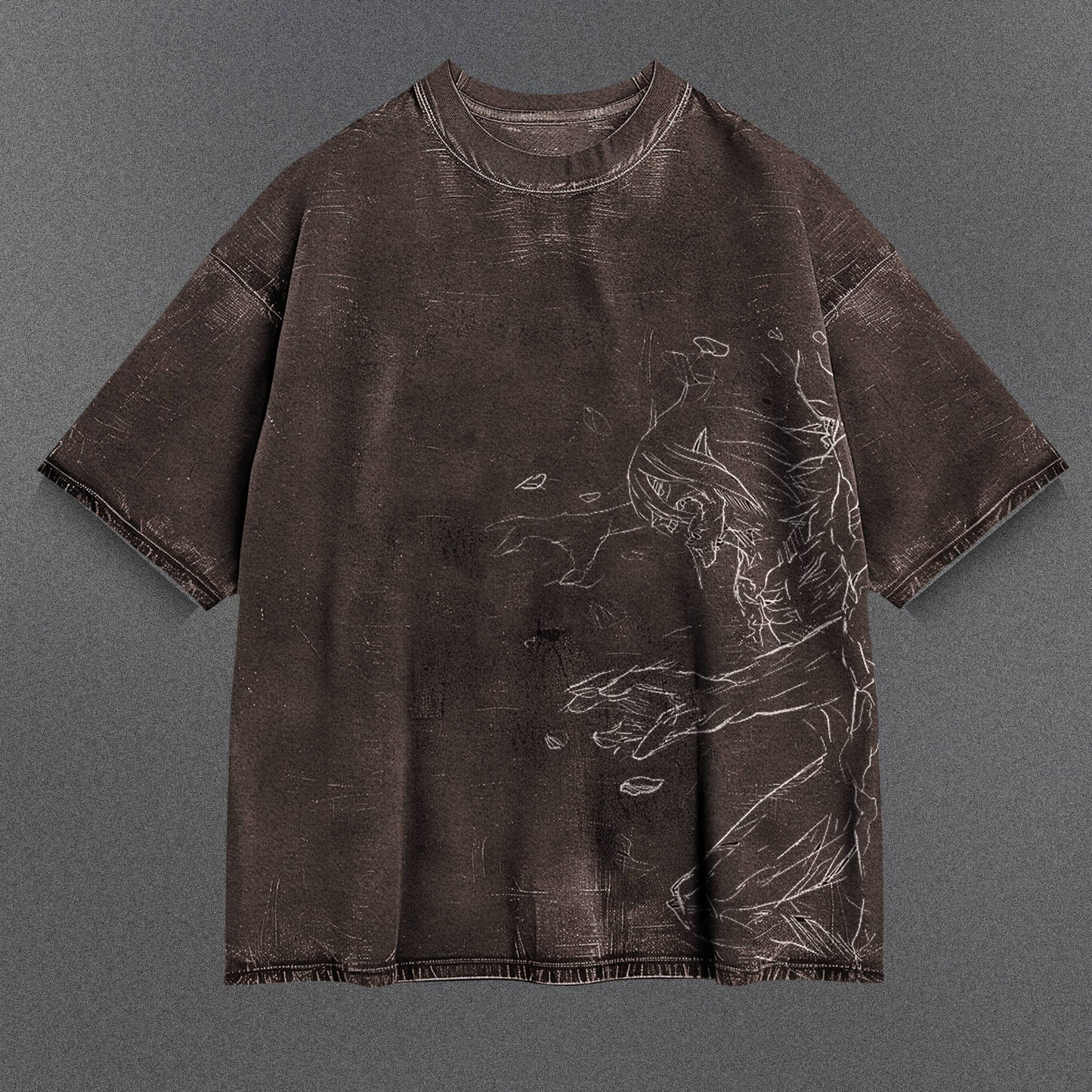 Attack on Titan Smooth Brown Washed T-Shirt