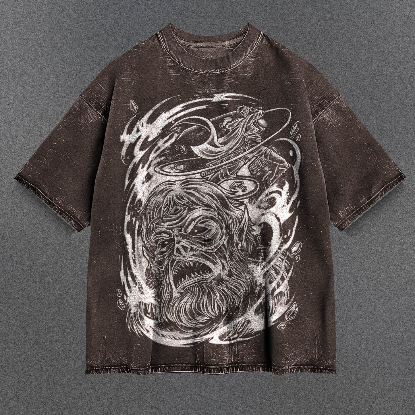Attack on Titan Minimalist Brown Washed T-Shirt
