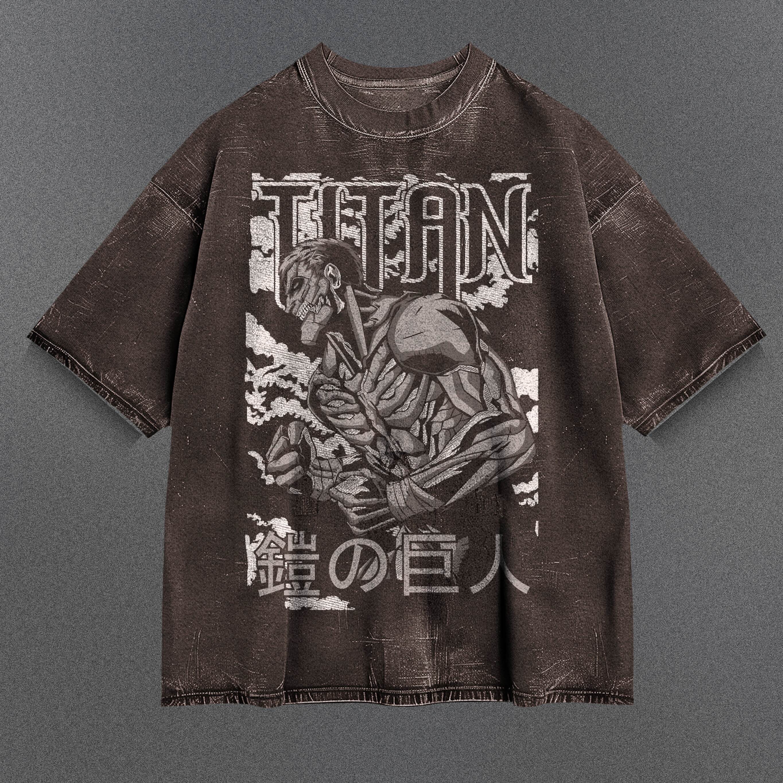 Attack on Titan Chic Brown Washed T-Shirt