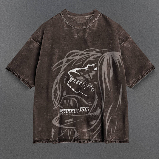 Attack on Titan Sleek Brown Washed T-Shirt