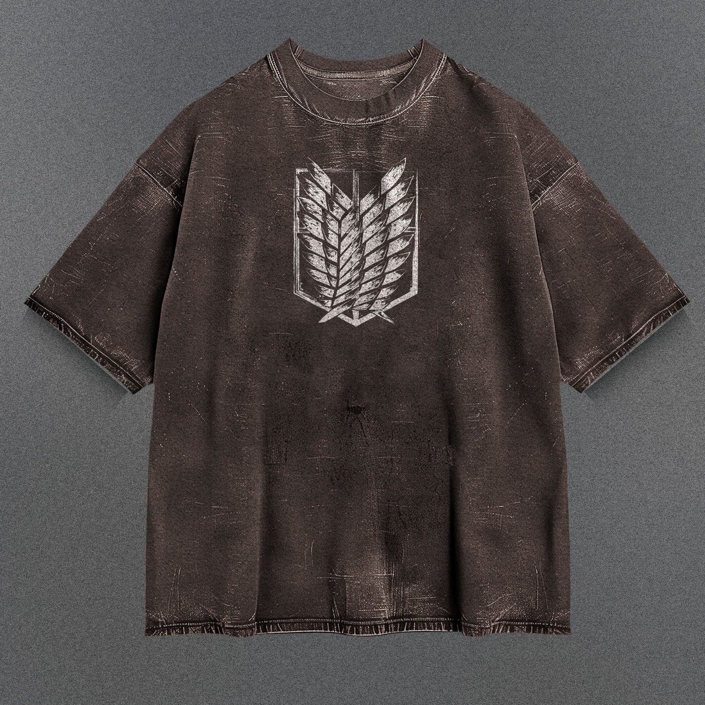 Attack on Titan Trendy Brown Washed T-Shirt