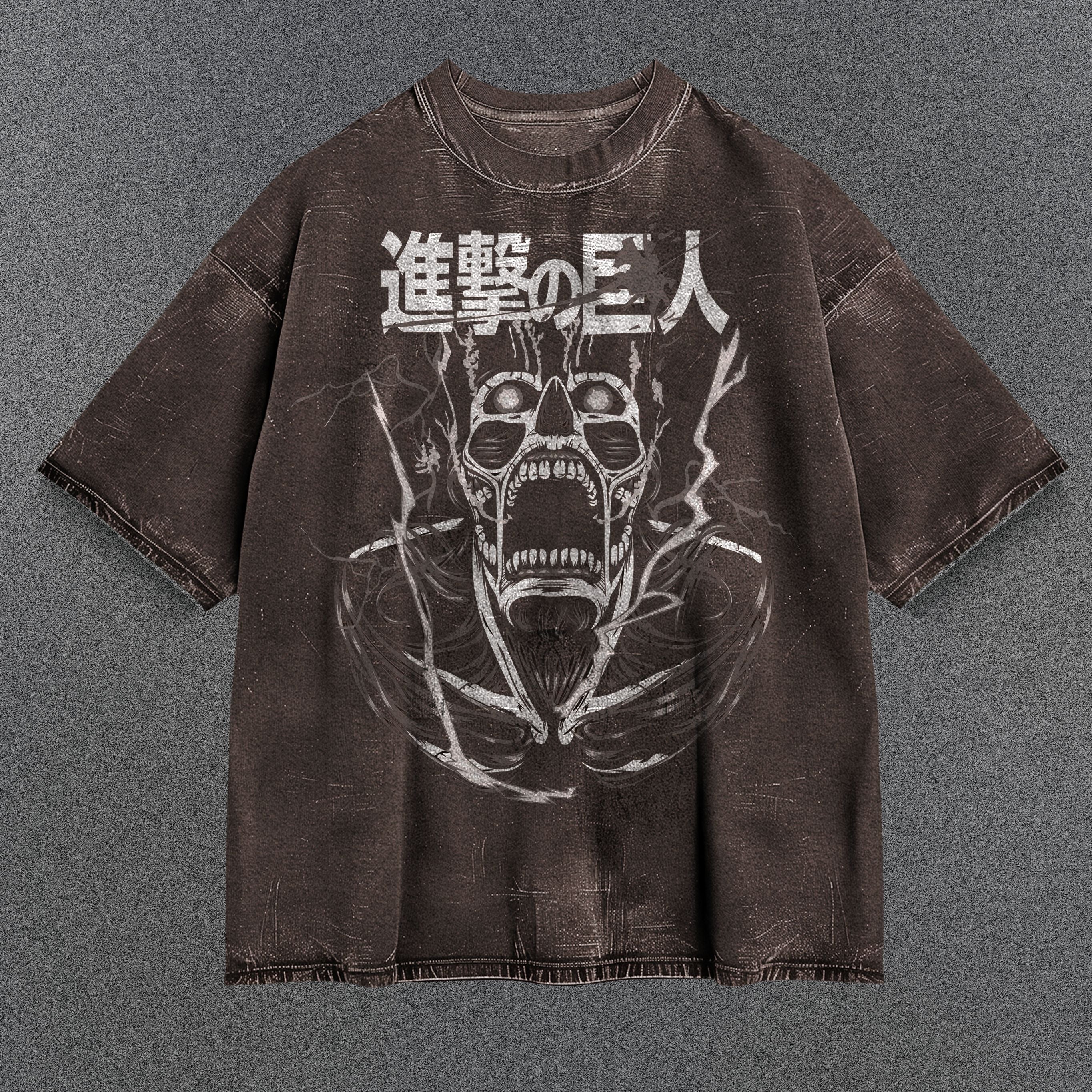 Attack on Titan Billowy Brown Washed T-Shirt