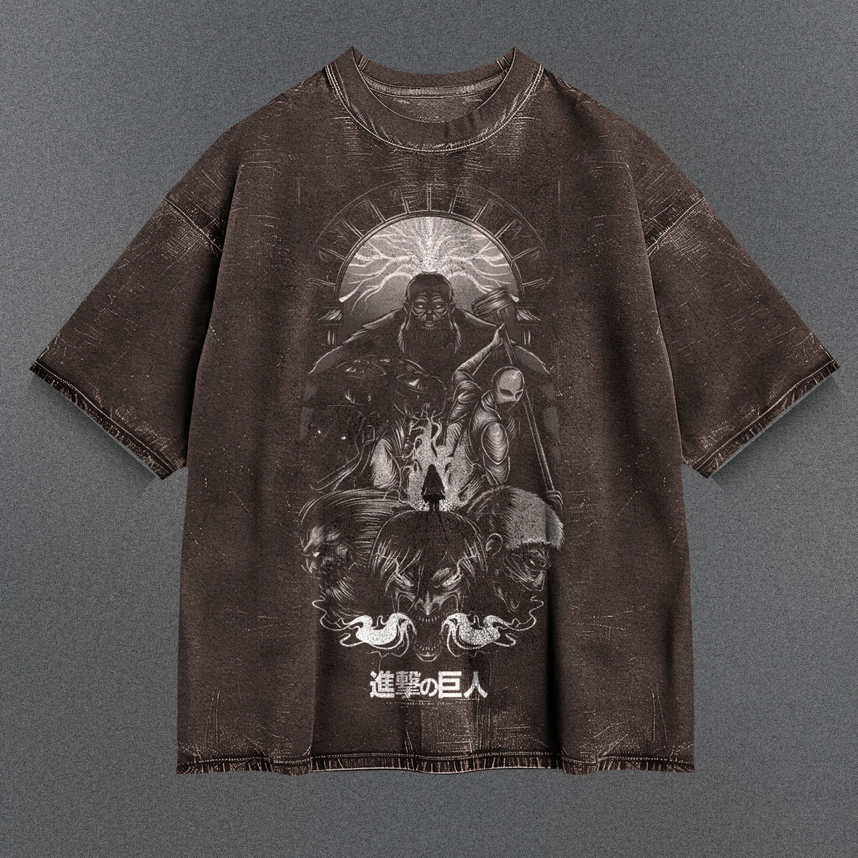 Attack on Titan Cozy Brown Washed T-Shirt