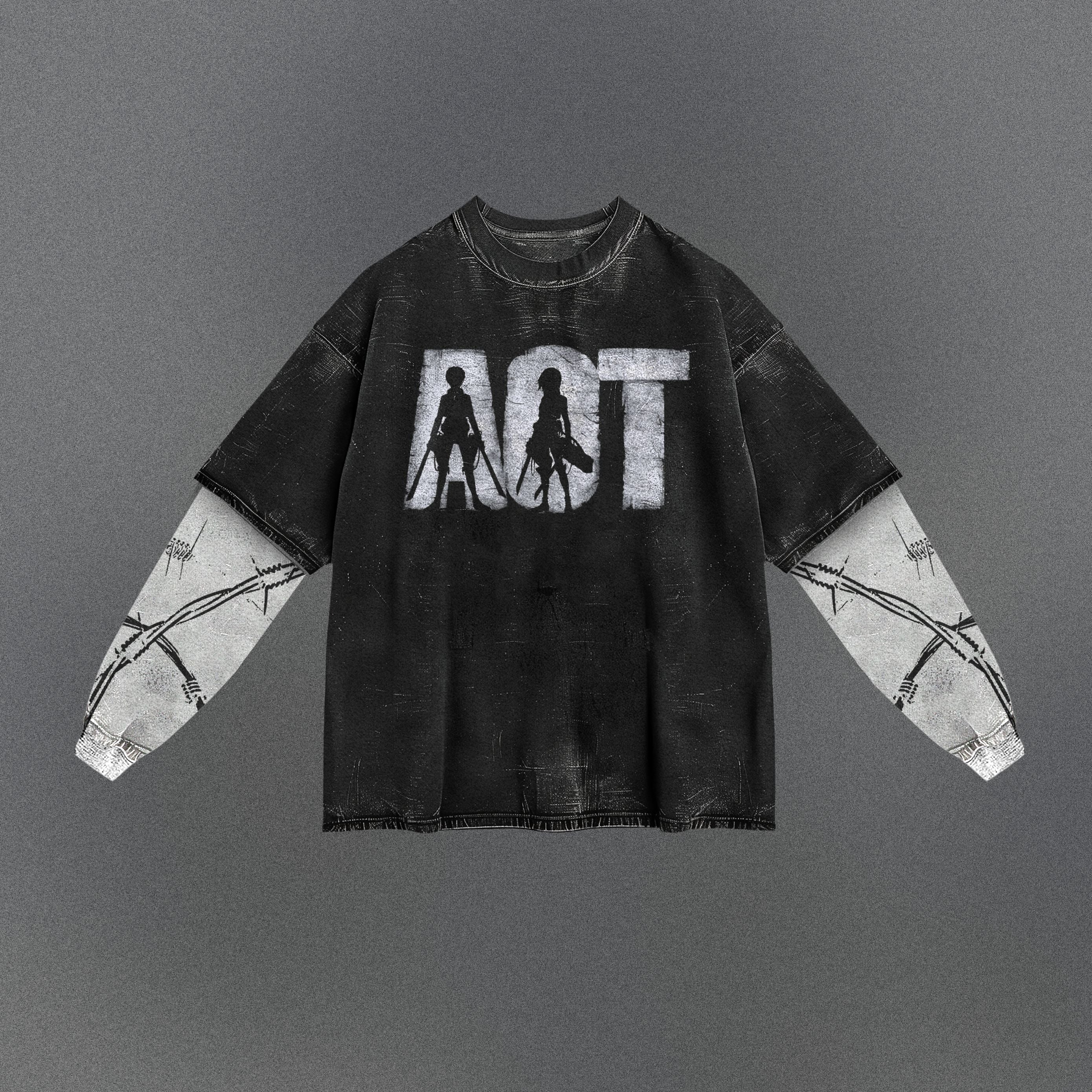 Attack on Titan Drapey Double Sleeve T-shirt