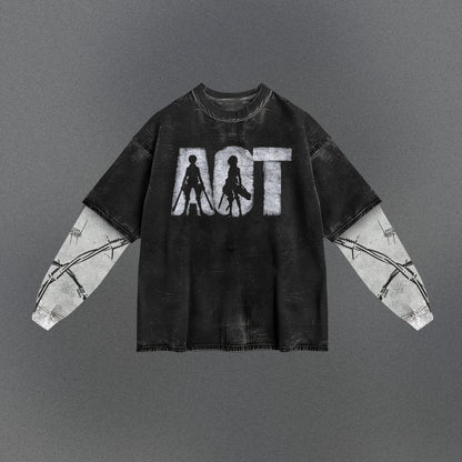 Attack on Titan Drapey Double Sleeve T-shirt