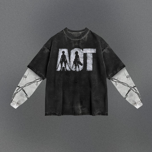 Attack on Titan Drapey Double Sleeve T-shirt