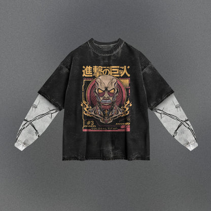 Attack on Titan Roomy Double Sleeve T-shirt