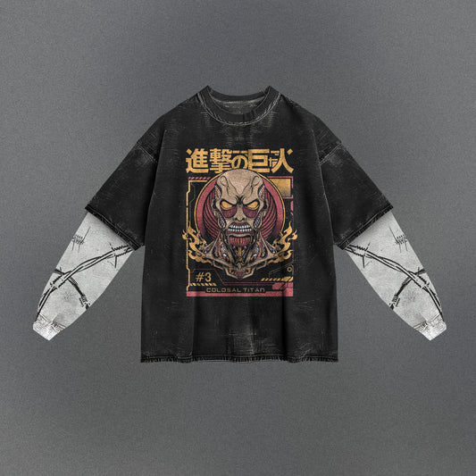 Attack on Titan Roomy Double Sleeve T-shirt