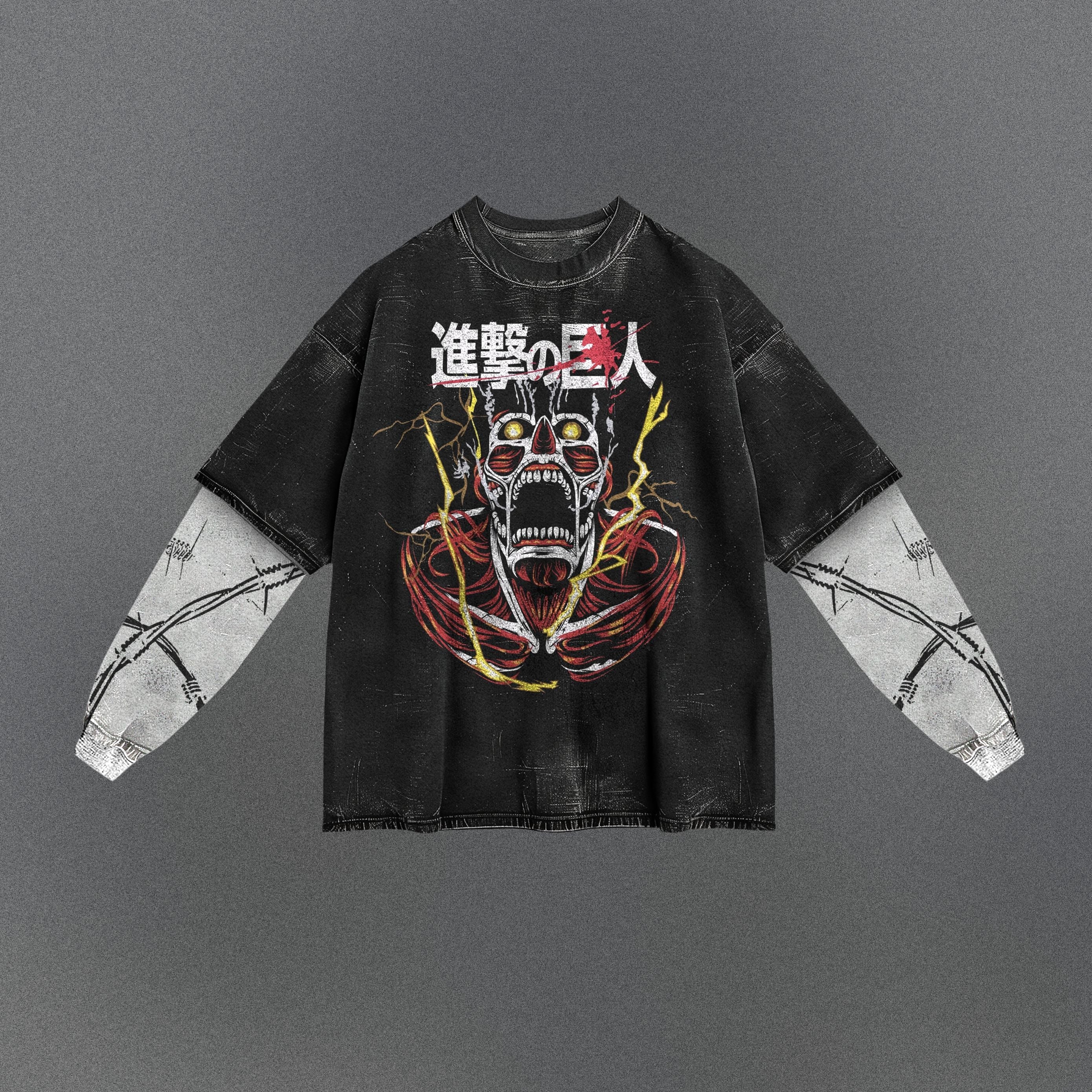 Attack on Titan Elongated Double Sleeve T-shirt