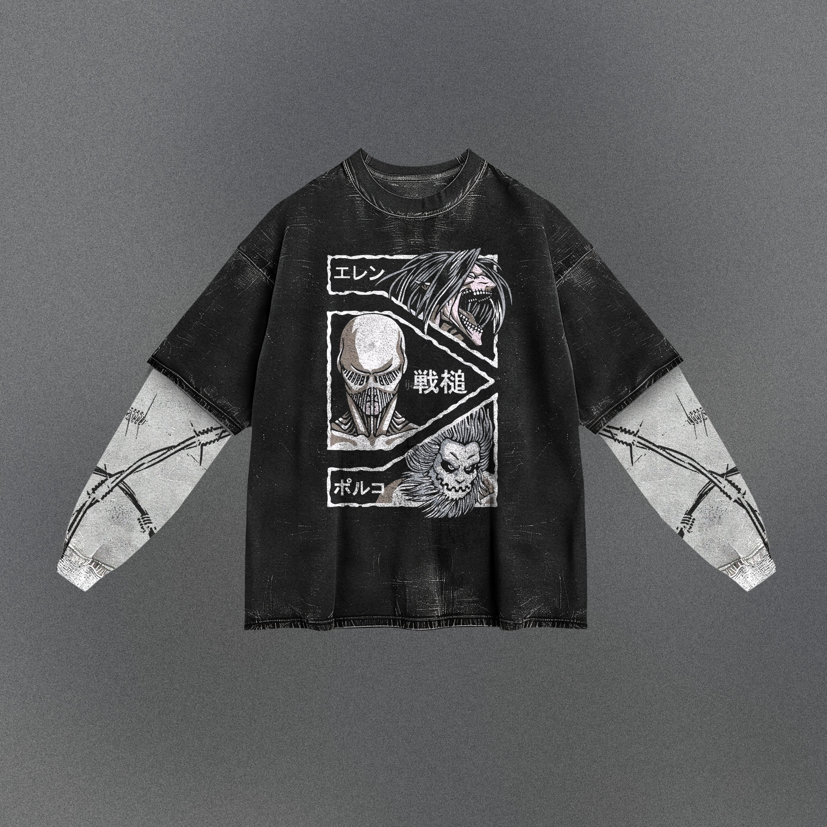 Attack on Titan Billowy Double Sleeve T-shirt