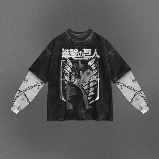 Attack on Titan Stylish Double Sleeve T-shirt