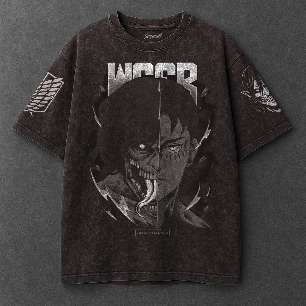 Attack on Titan Premium Cozy Brown Washed T-Shirt
