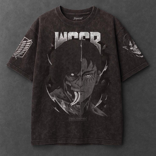 Attack on Titan Premium Cozy Brown Washed T-Shirt