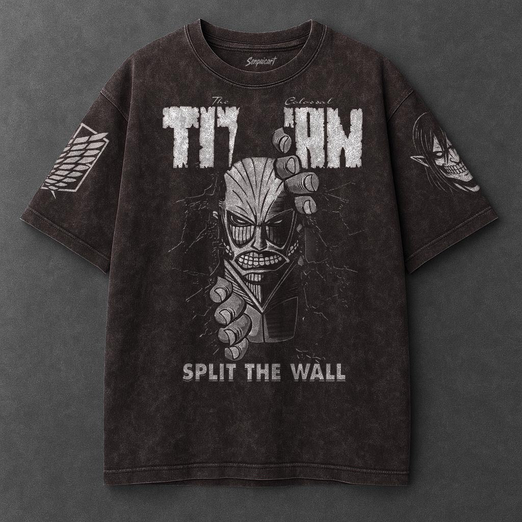 Attack on Titan Premium Breezy Brown Washed T-Shirt