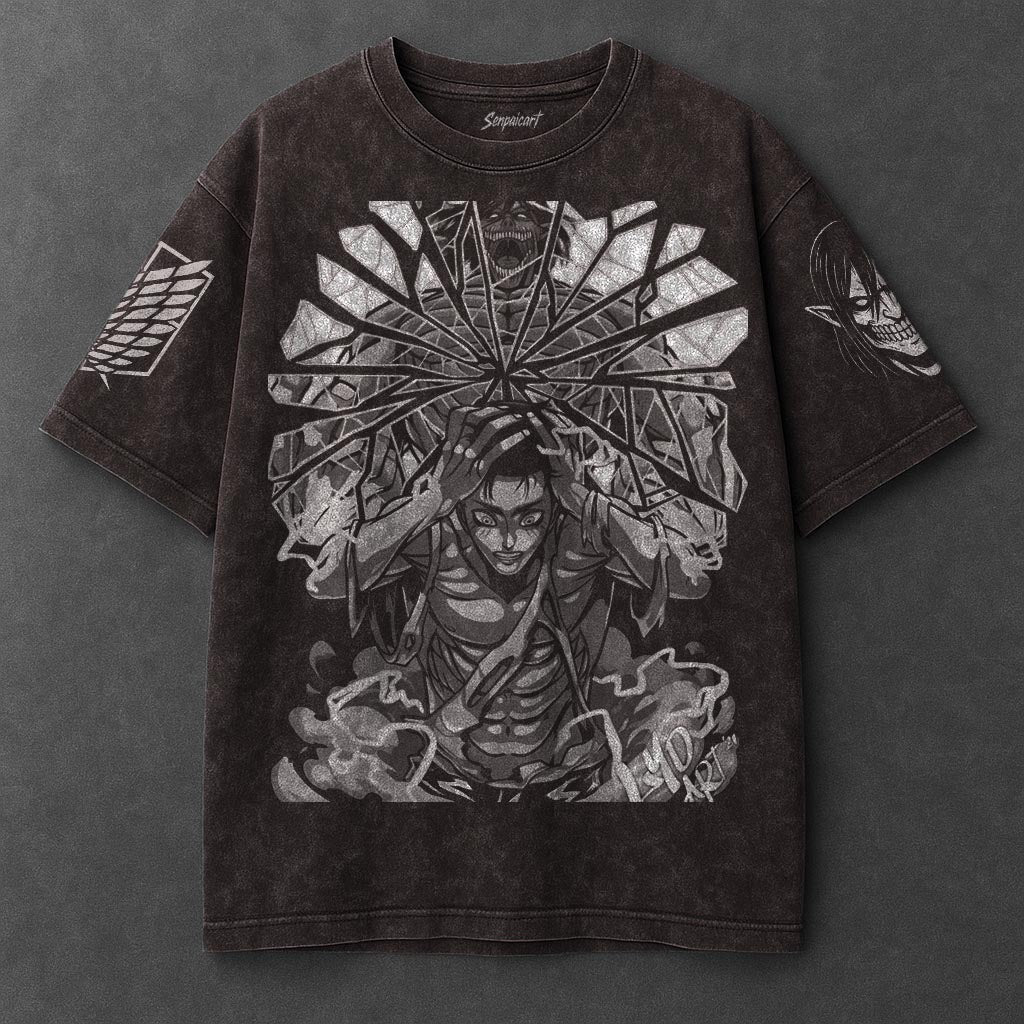 Attack on Titan Premium Airy Brown Washed T-Shirt