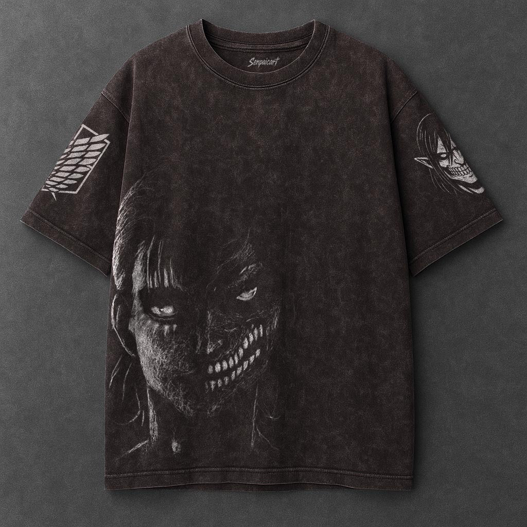 Attack on Titan Premium Soft Brown Washed T-Shirt