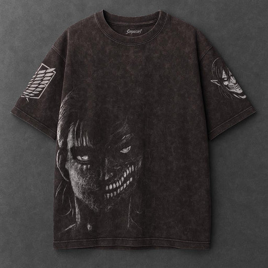 Attack on Titan Premium Soft Brown Washed T-Shirt