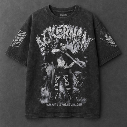 Attack on Titan Premium Slouchy Black Washed T-Shirt