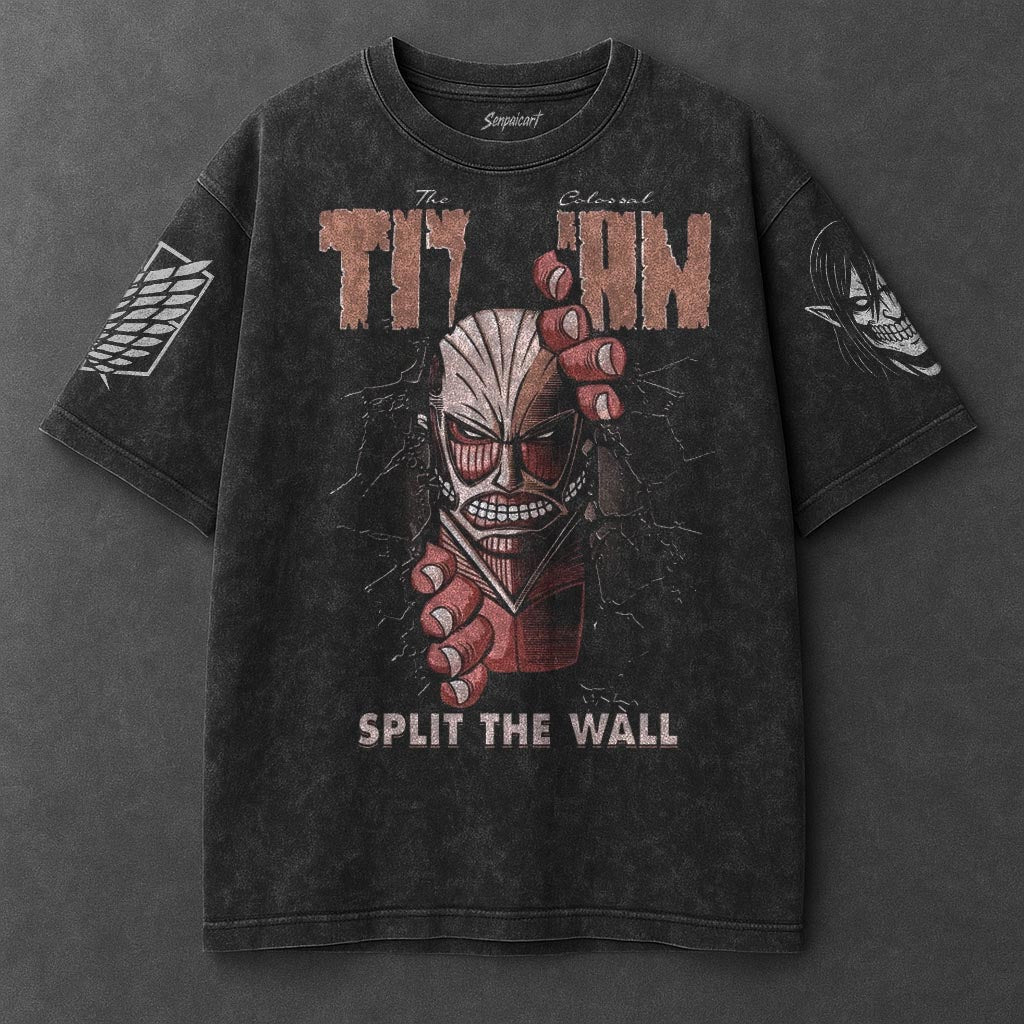 Attack on Titan Premium Comfy Black Washed T-Shirt