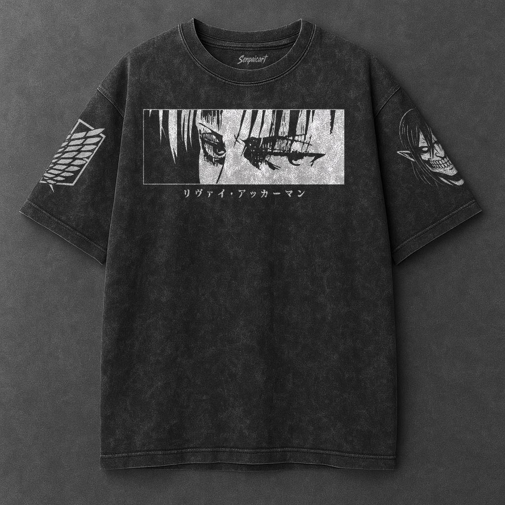 Attack on Titan Premium Soft Black Washed T-Shirt