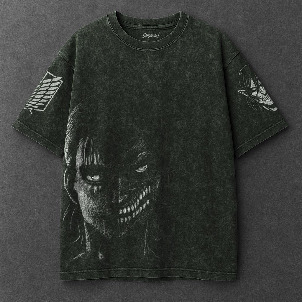 Attack on Titan Premium Lightweight Vintage Green Washed T-Shirt