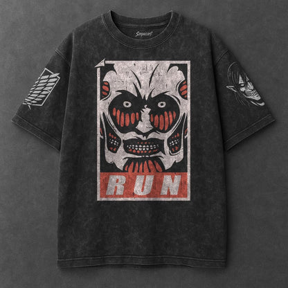 Attack on Titan Premium Cozy Black Washed T-Shirt