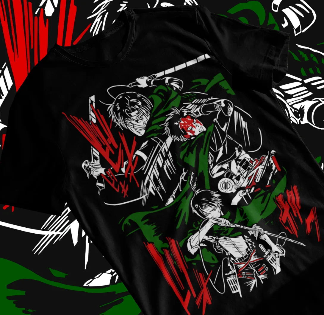 Attack on Titan Levi Colorful T-shirt - Senpai Attire
