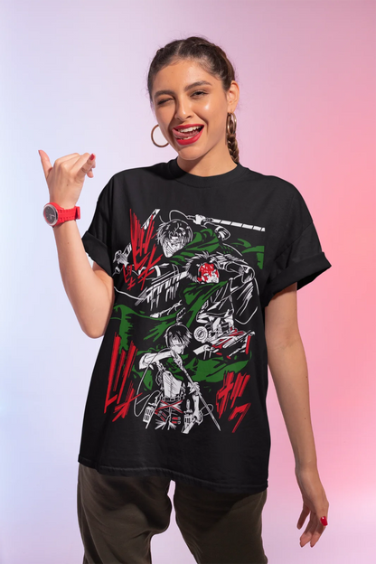 Attack on Titan Levi Colorful T-shirt - Senpai Attire