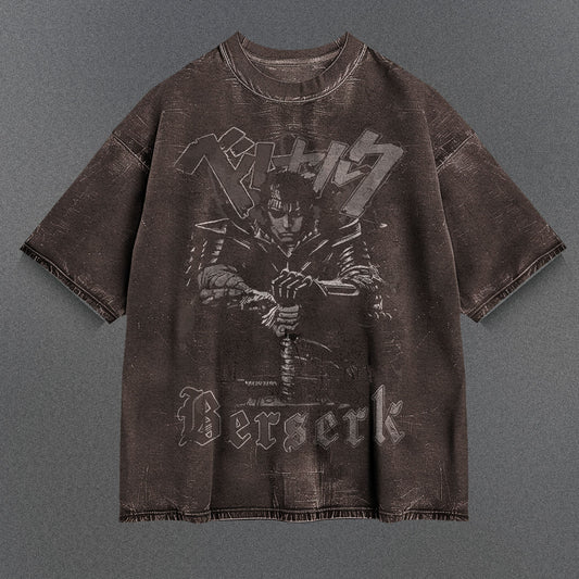 Berserk Relaxed Brown Washed T-Shirt