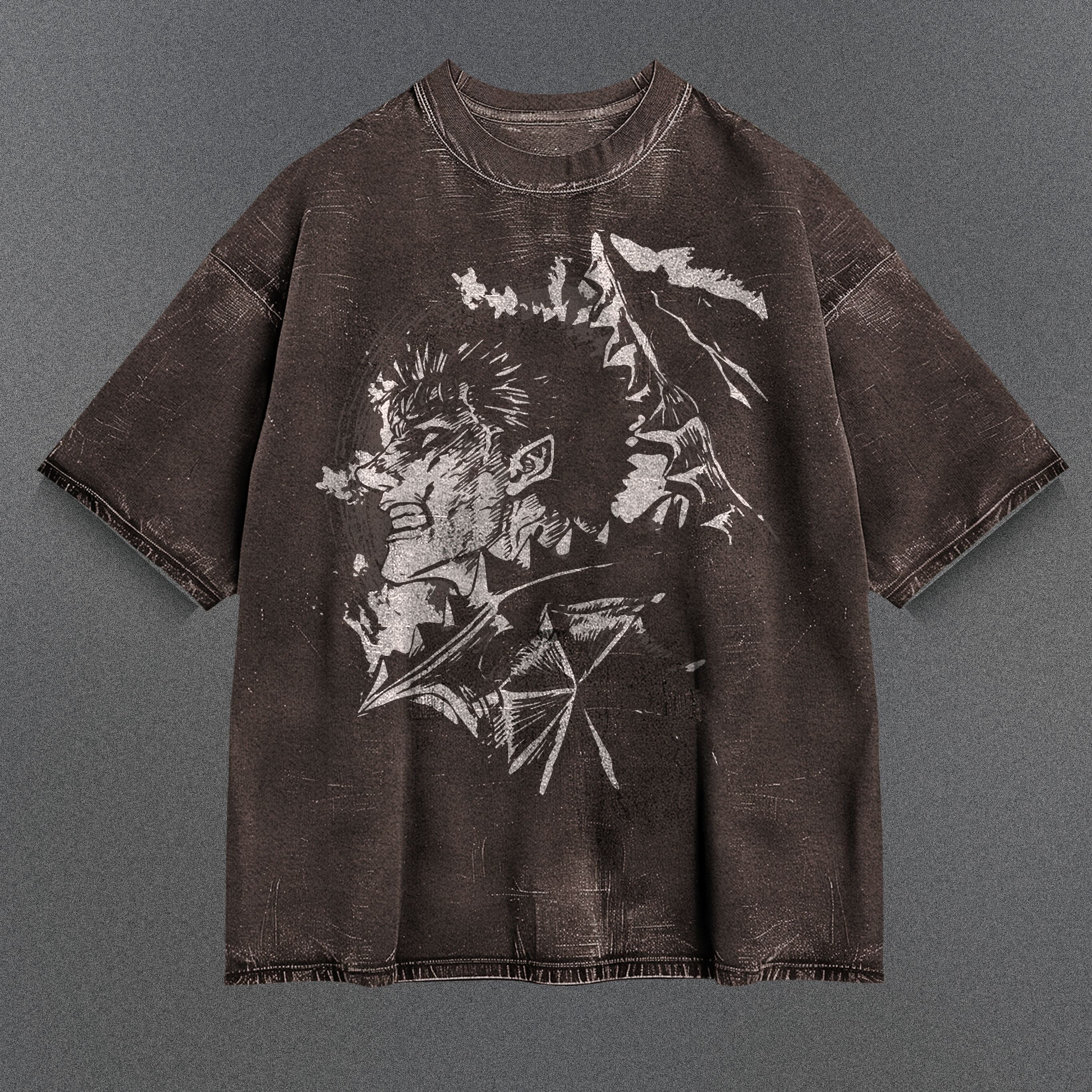 Berserk Loose Brown Washed T-Shirt