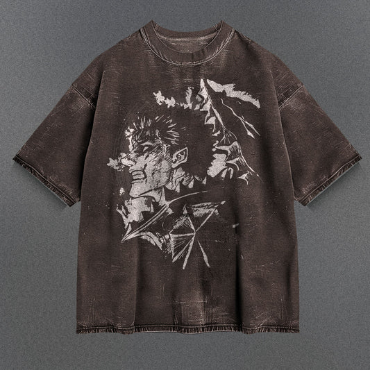 Berserk Loose Brown Washed T-Shirt
