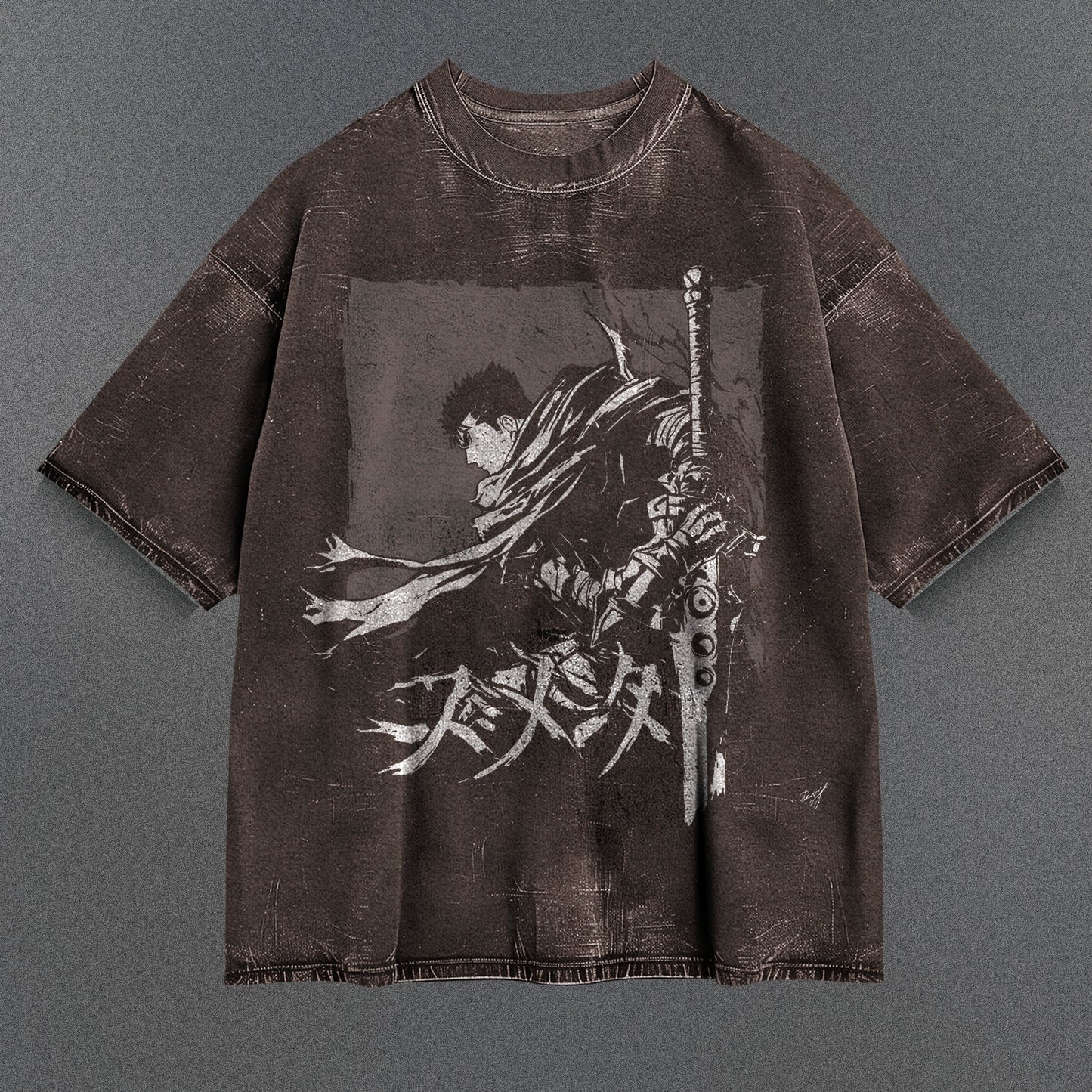 Berserk Drapey Brown Washed T-Shirt