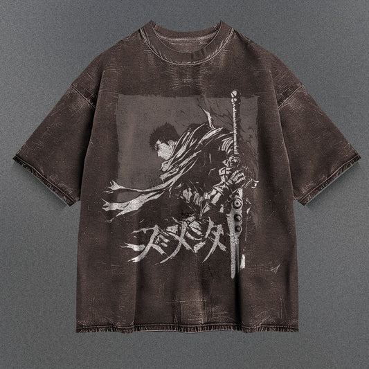 Berserk Drapey Brown Washed T-Shirt