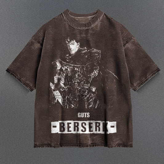 Berserk Colorful Brown Washed T-Shirt