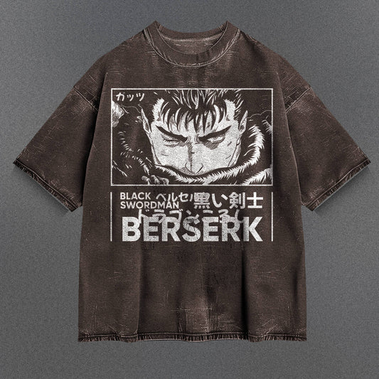 Berserk Spacious Brown Washed T-Shirt