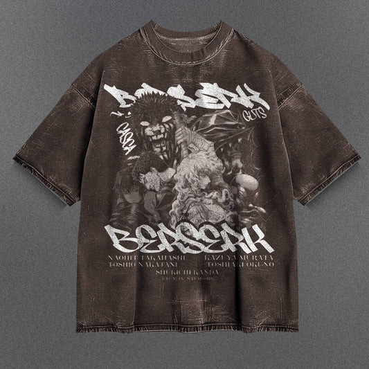 Berserk Layerable Brown Washed T-Shirt