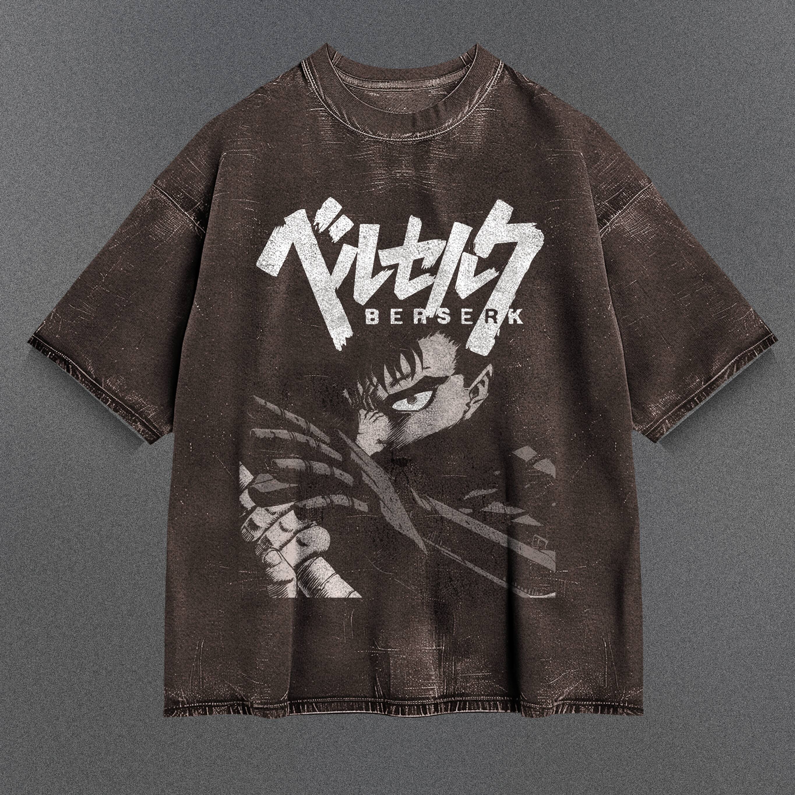 Berserk Versatile Brown Washed T-Shirt