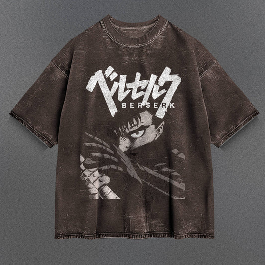 Berserk Versatile Brown Washed T-Shirt