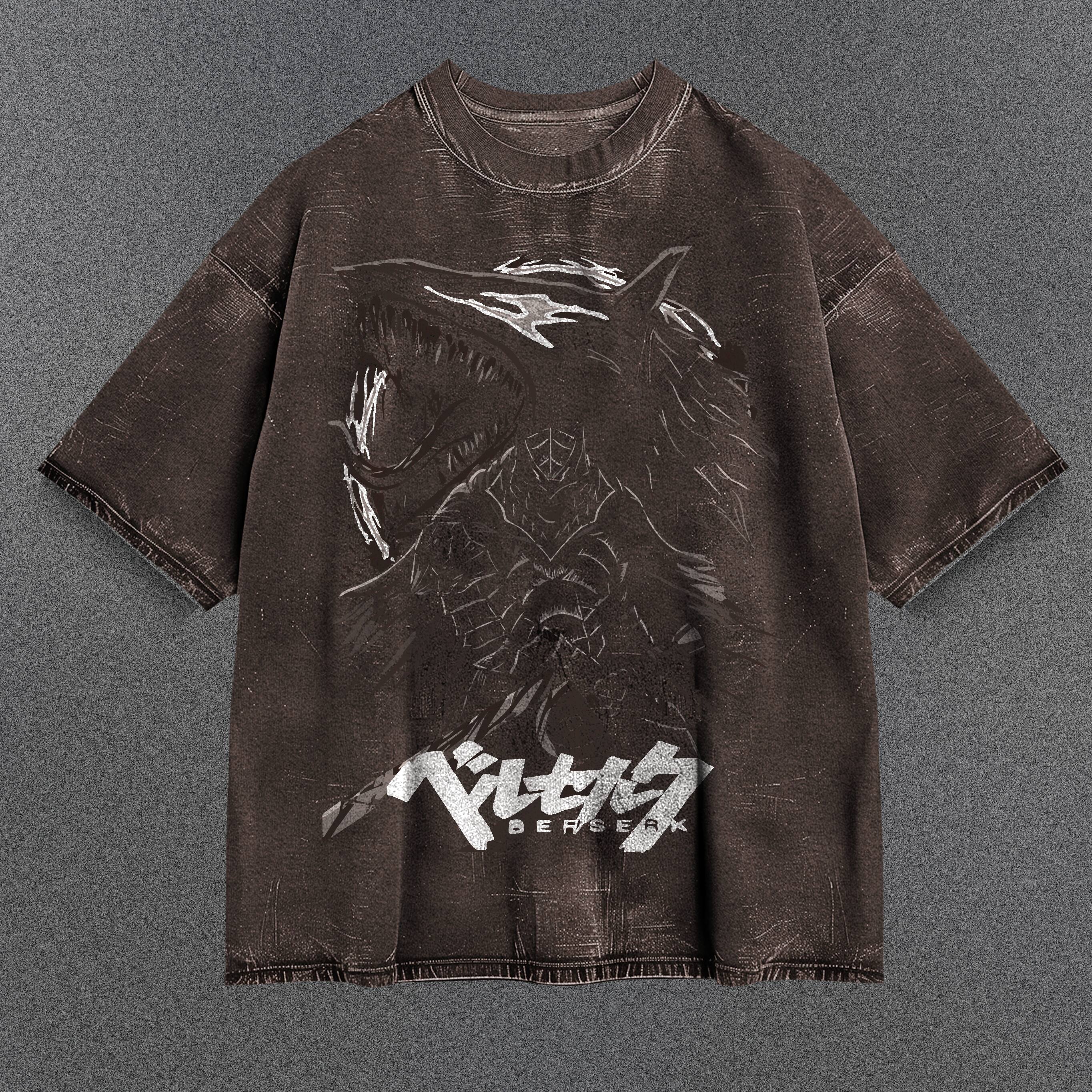 Berserk Stretchy Brown Washed T-Shirt