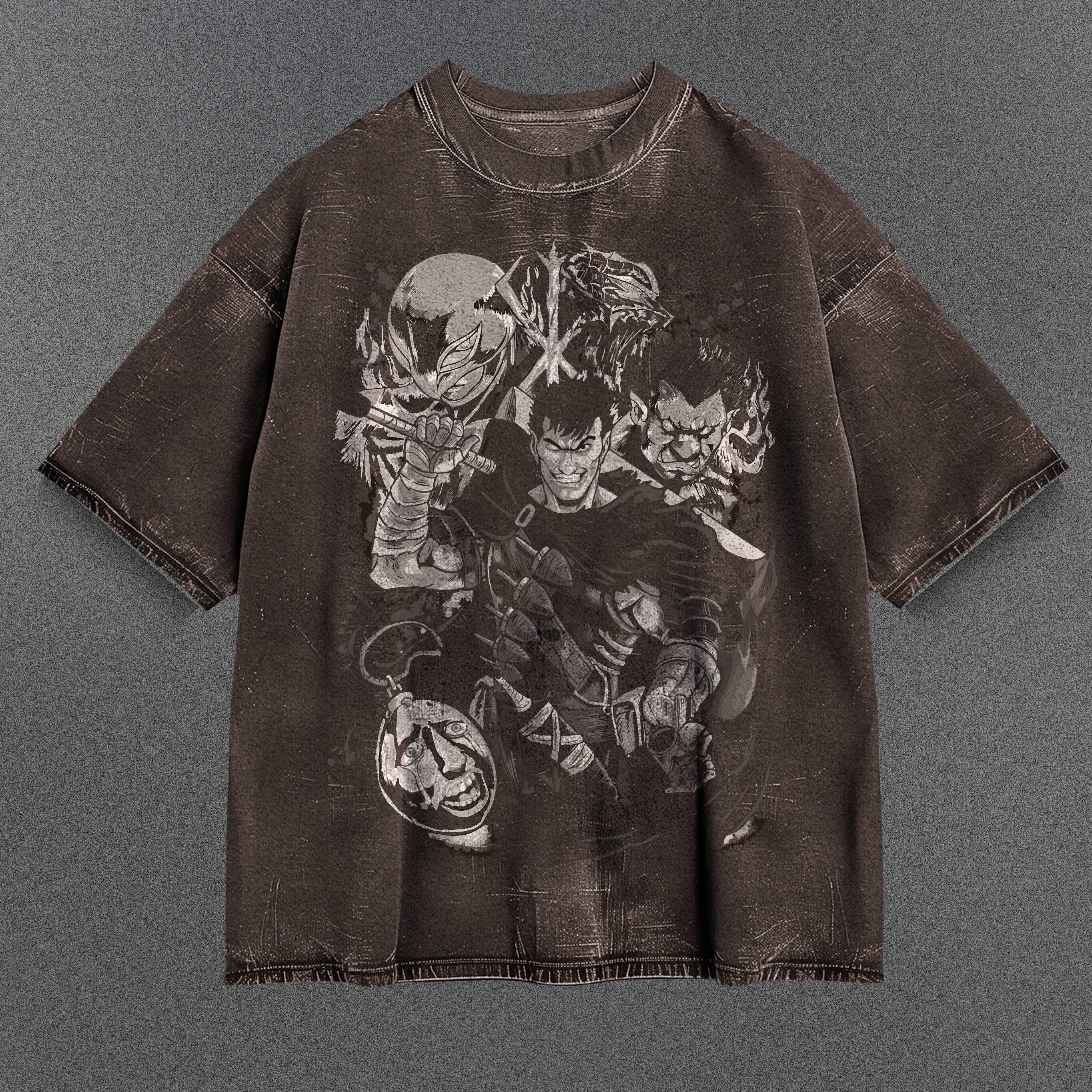 Berserk Youthful Brown Washed T-Shirt
