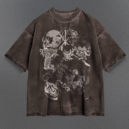 Berserk Youthful Brown Washed T-Shirt