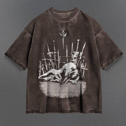 Berserk Durable Brown Washed T-Shirt