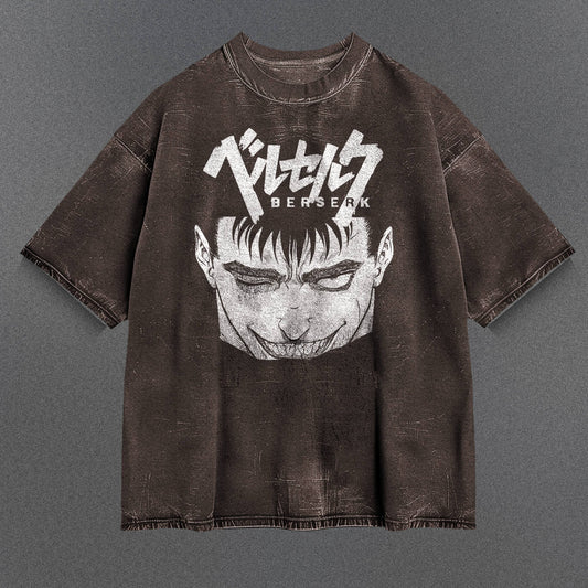 Berserk Vibrant Brown Washed T-Shirt