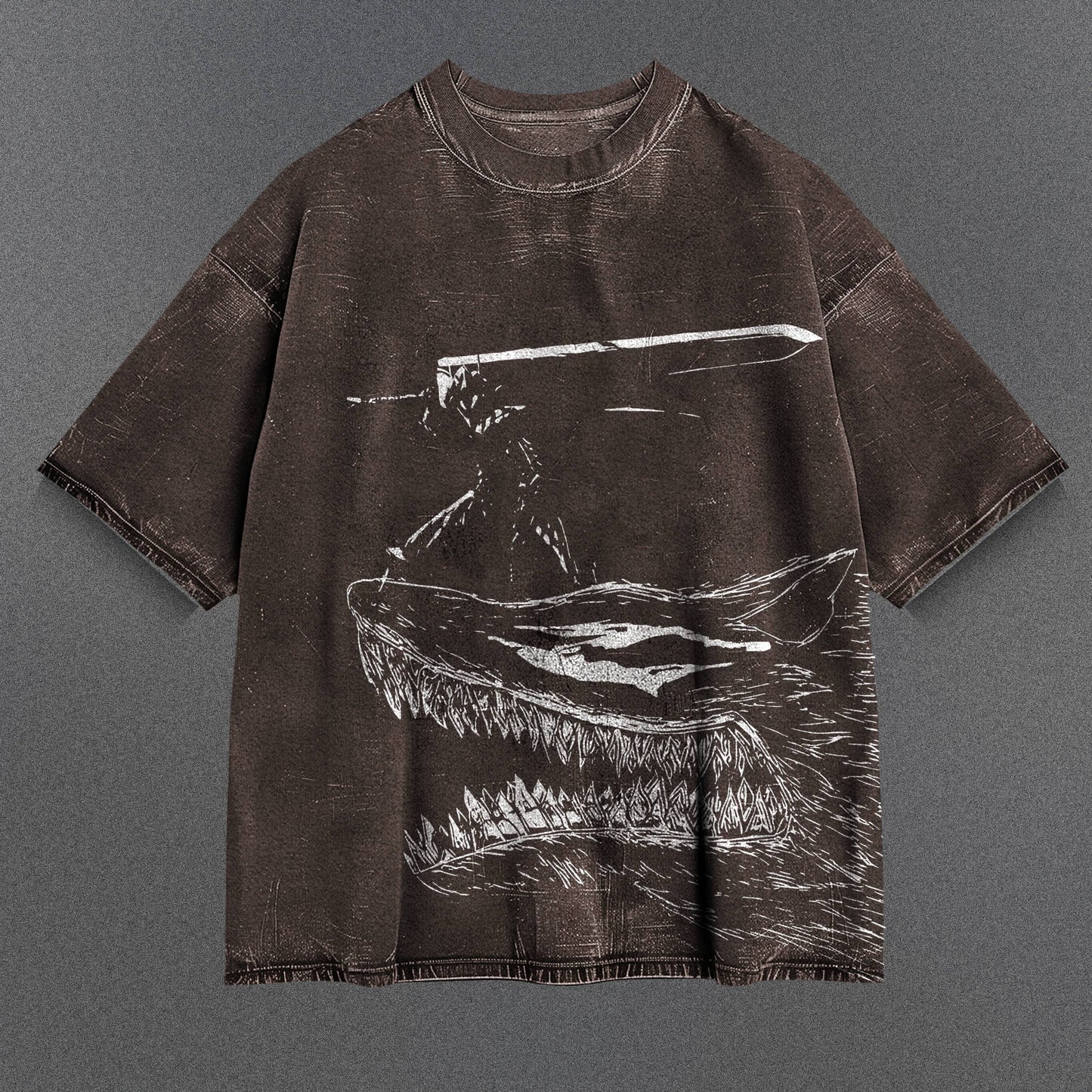 Berserk Tunic-like Brown Washed T-Shirt